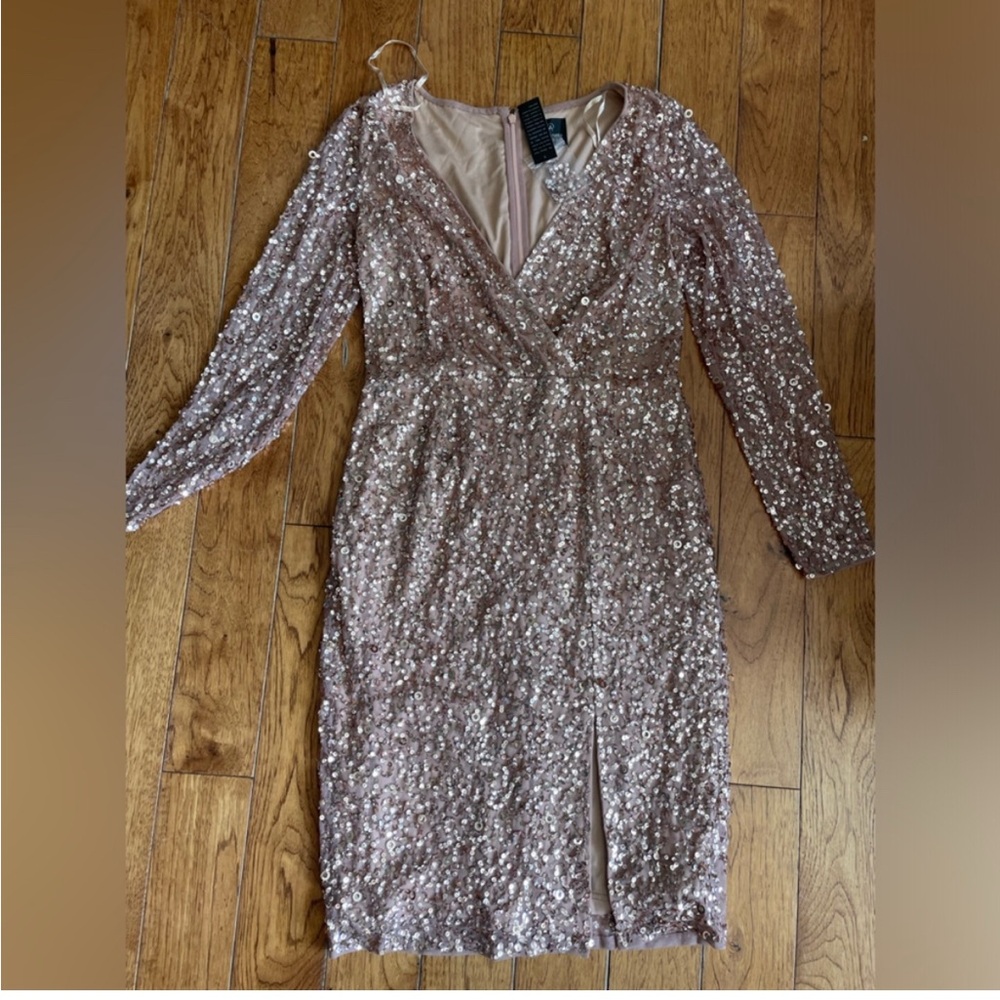 Gold/rose gold sequin party dress NWT